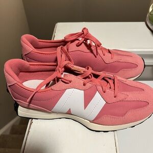 New Balance Women's Coral and White Sneakers